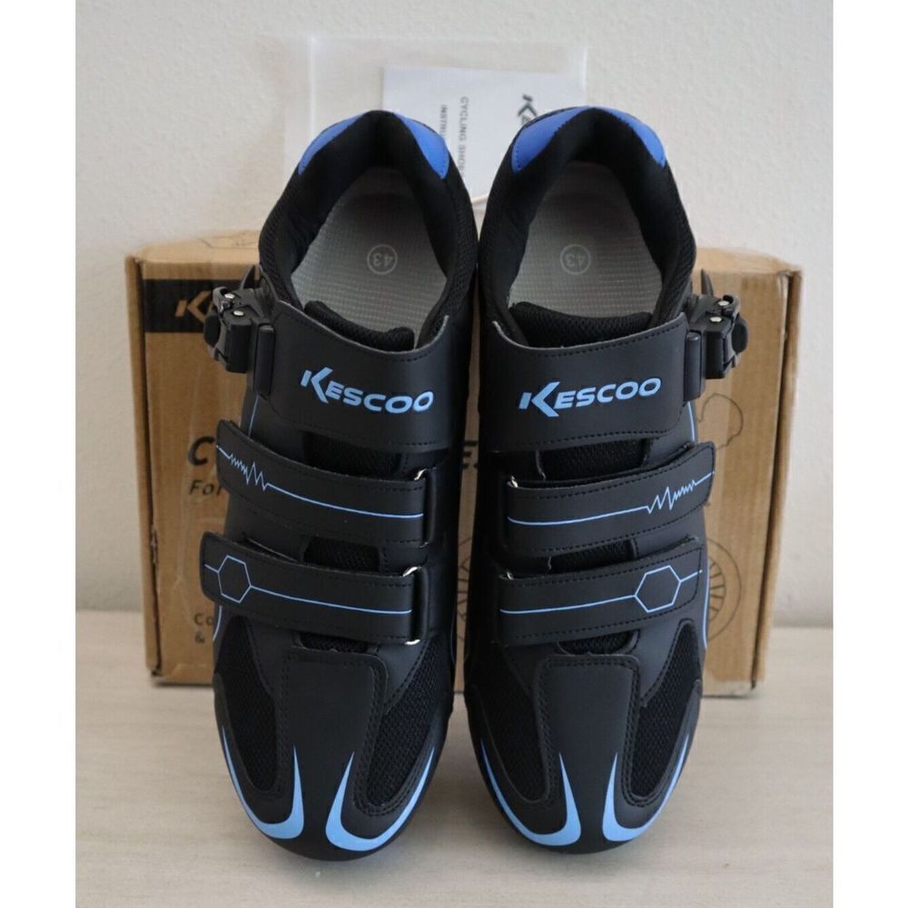 Kescoo Unisex Sz 43 US Men's Sz 9 Women's Sz 11 Black/Blue Cycling Shoes $109+